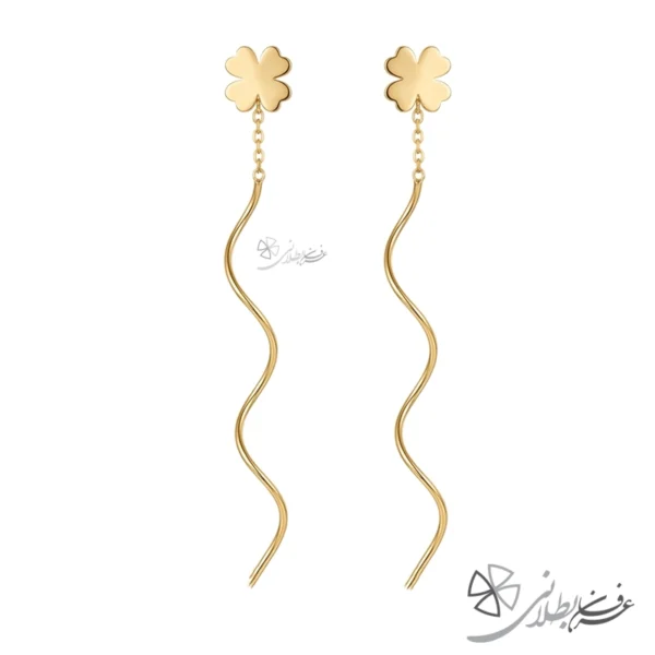گوشواره کرلی مدل برگ شبدر