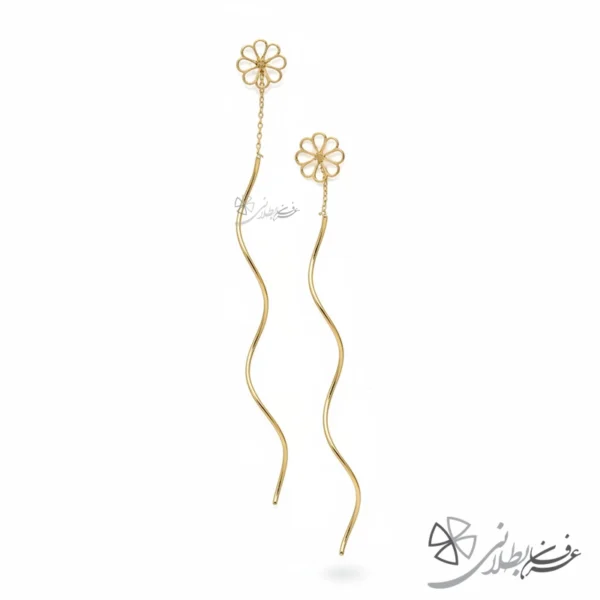 گوشواره کرلی مدل گل| طلا بطلانی